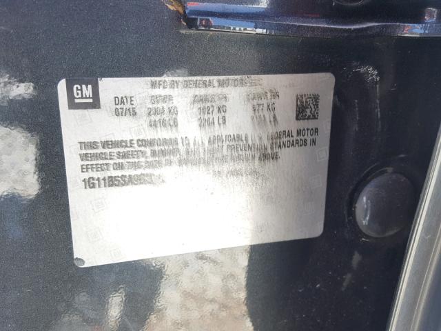 1G11B5SA9GU103527 - 2016 CHEVROLET MALIBU LIM 黑色 照片 10