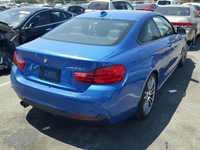 WBA3N7C5XFK222943 - 2015 BMW 428 I BLUE photo 4