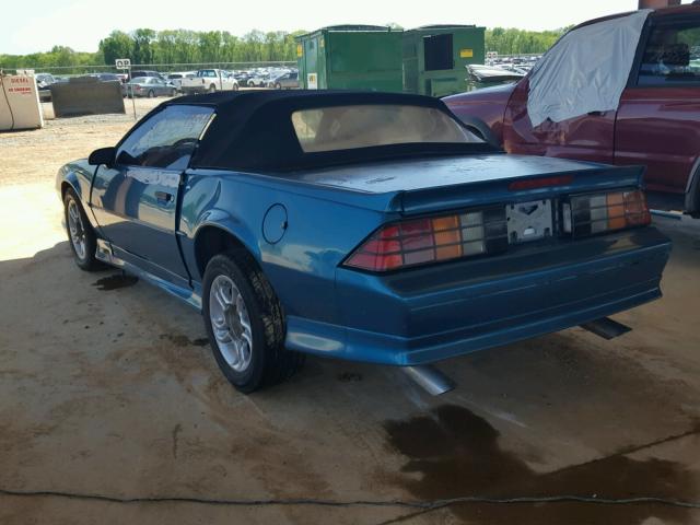 1G1FP33E9ML131665 - 1991 CHEVROLET CAMARO RS BLUE photo 3