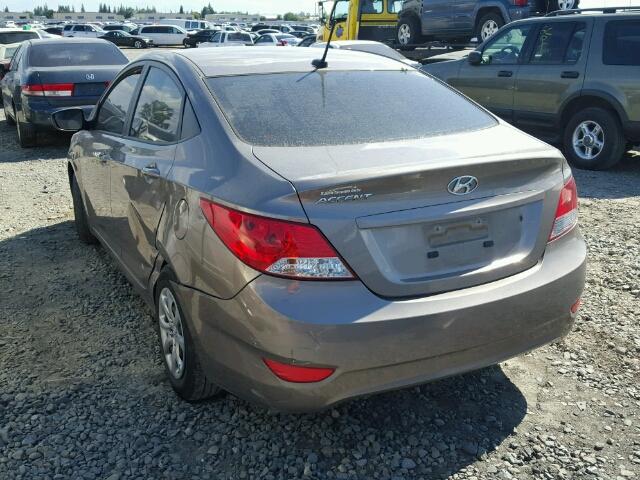 KMHCT4AE0EU615892 - 2014 HYUNDAI ACCENT CHARCOAL photo 3