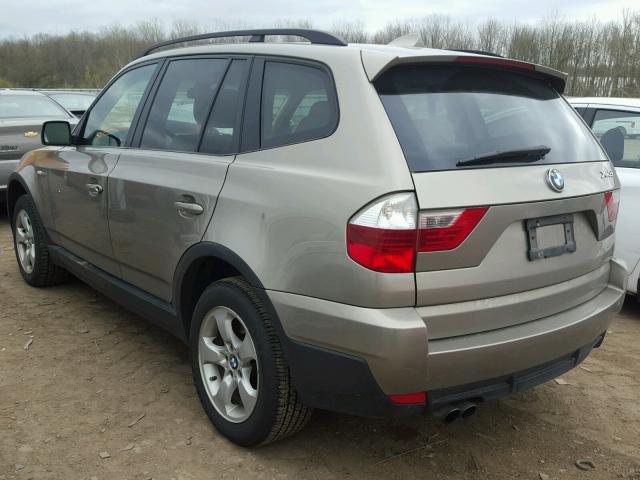 WBXPC93417WF06264 - 2007 BMW X3 3.0SI TAN photo 3