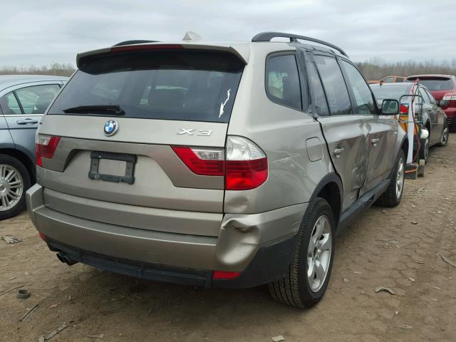 WBXPC93417WF06264 - 2007 BMW X3 3.0SI TAN photo 4