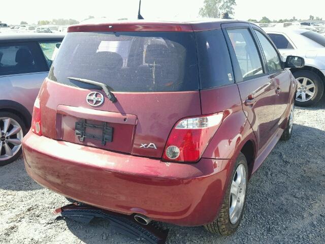 JTKKT624360158885 - 2006 TOYOTA SCION XA RED photo 4