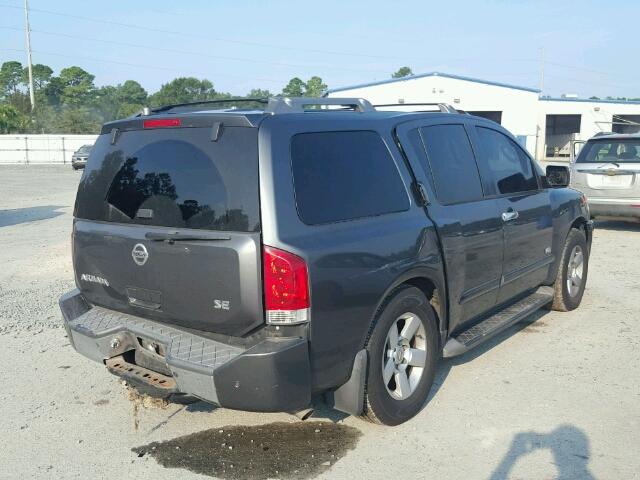 5N1BA08A37N709565 - 2007 NISSAN ARMADA SE GRAY photo 4