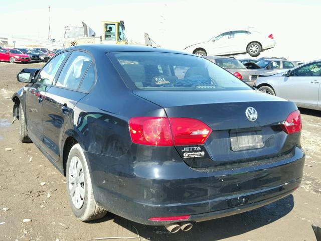 3VW2K7AJ5DM304637 - 2013 VOLKSWAGEN JETTA BASE 黑色 照片 3