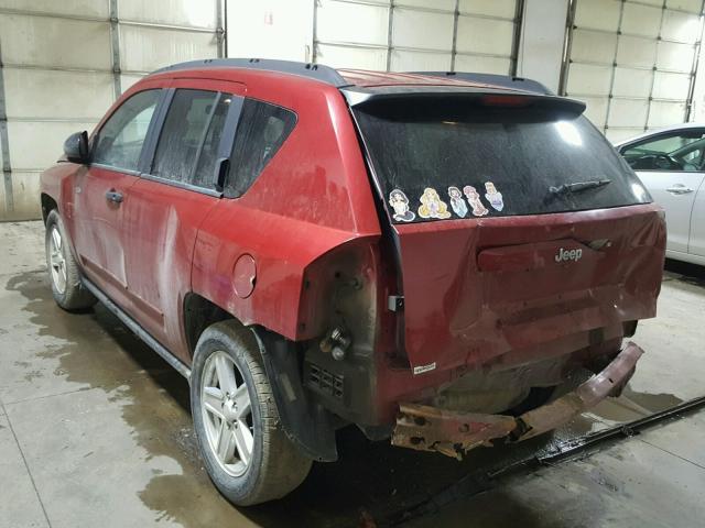 1J8FT47028D643431 - 2008 JEEP COMPASS SP RED photo 3
