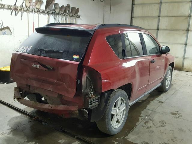 1J8FT47028D643431 - 2008 JEEP COMPASS SP RED photo 4