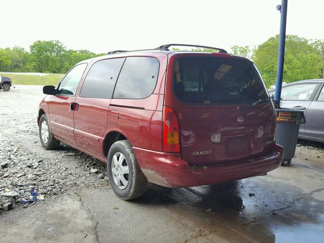 4N2XN11TXXD816020 - 1999 NISSAN QUEST SE BURGUNDY photo 3