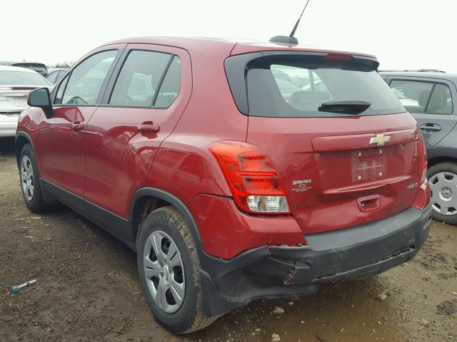 KL7CJKSB6FB189722 - 2015 CHEVROLET TRAX LS RED photo 3