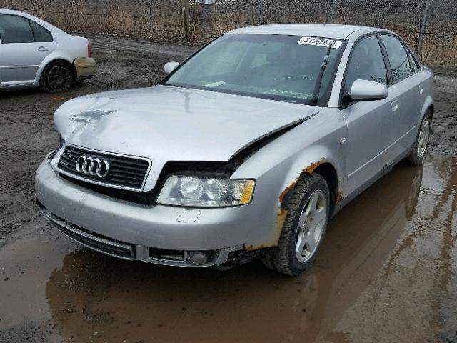 WAUJC68E02A288160 - 2002 AUDI A4 1.8T SILVER photo 2