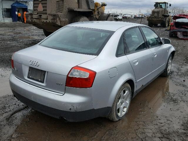 WAUJC68E02A288160 - 2002 AUDI A4 1.8T SILVER photo 4