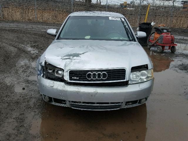 WAUJC68E02A288160 - 2002 AUDI A4 1.8T SILVER photo 9