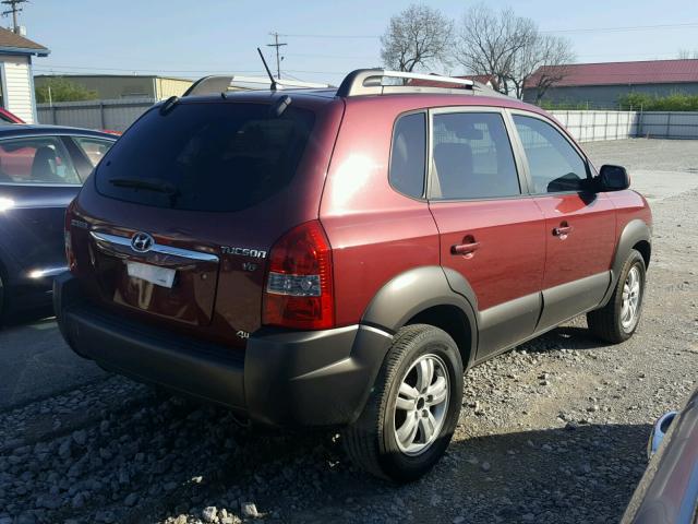 KM8JN72D77U540779 - 2007 HYUNDAI TUCSON SE MAROON photo 4