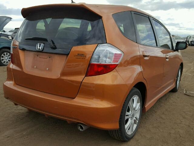 JHMGE8H44AS025445 - 2010 HONDA FIT SPORT ORANGE photo 4