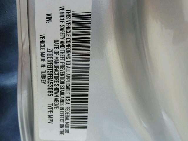 ZFBERFBT9F6A53085 - 2015 RAM PROMASTER 银色 照片 10