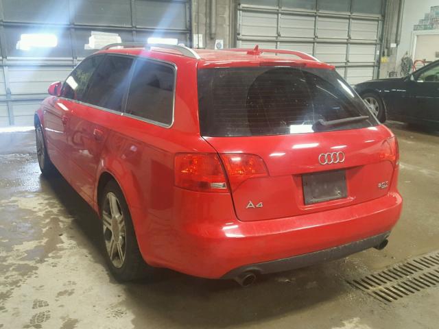 WAUKF78E37A259129 - 2007 AUDI A4 2.0T AV RED photo 3