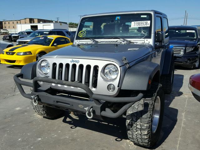 1C4AJWAG8EL252679 - 2014 JEEP WRANGLER S GRAY photo 2
