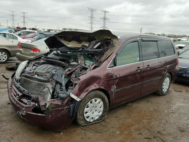 5FNRL38259B032544 - 2009 HONDA ODYSSEY LX MAROON photo 2