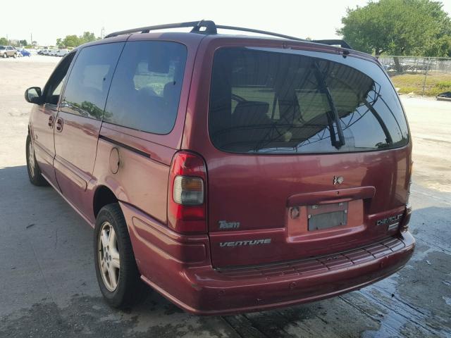 1GNDV13E52D279674 - 2002 CHEVROLET VENTURE LU RED photo 3