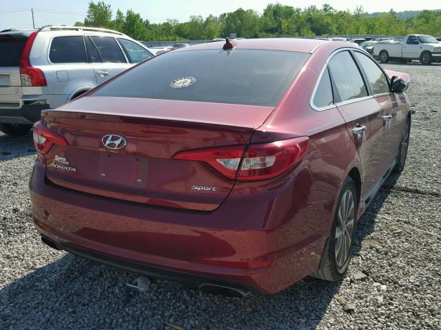 5NPE34AF9GH415998 - 2016 HYUNDAI SONATA SPO RED photo 4