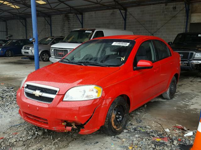 KL1TD5DE4AB105657 - 2010 CHEVROLET AVEO LS RED photo 2