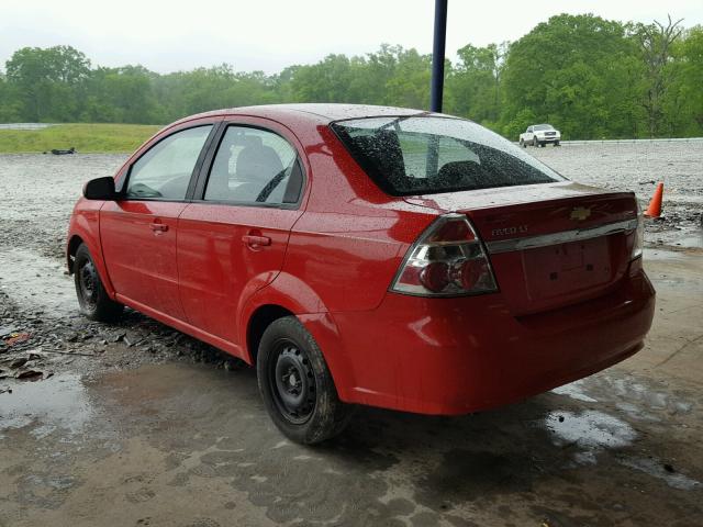 KL1TD5DE4AB105657 - 2010 CHEVROLET AVEO LS RED photo 3