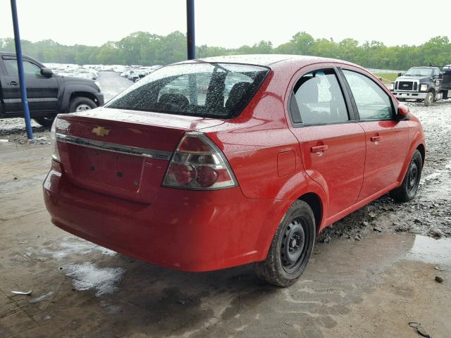 KL1TD5DE4AB105657 - 2010 CHEVROLET AVEO LS RED photo 4