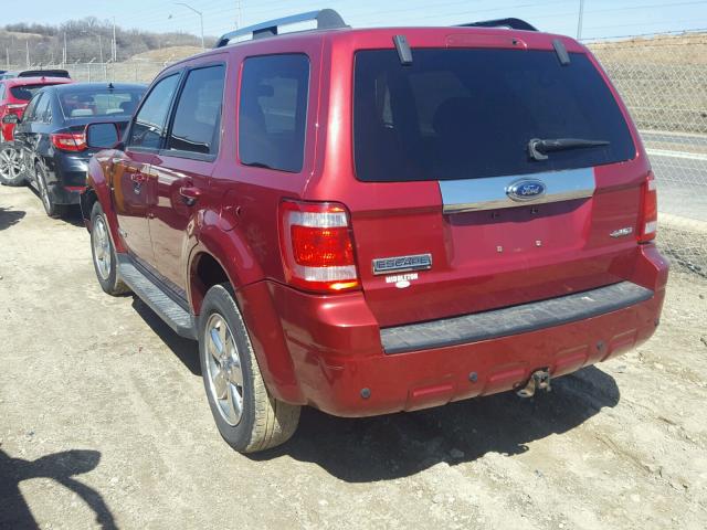 1FMCU94108KC30786 - 2008 FORD ESCAPE LIM RED photo 3