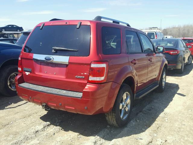 1FMCU94108KC30786 - 2008 FORD ESCAPE LIM RED photo 4