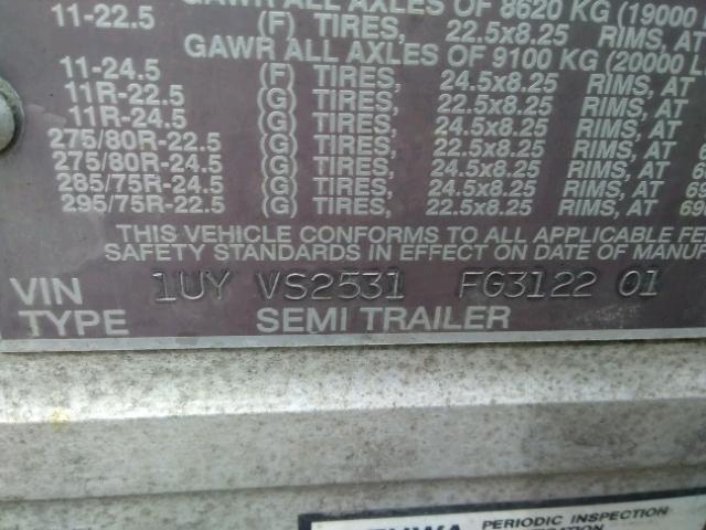 1UYVS2531FG312201 - 2015 UTILITY TRAILER WHITE photo 10