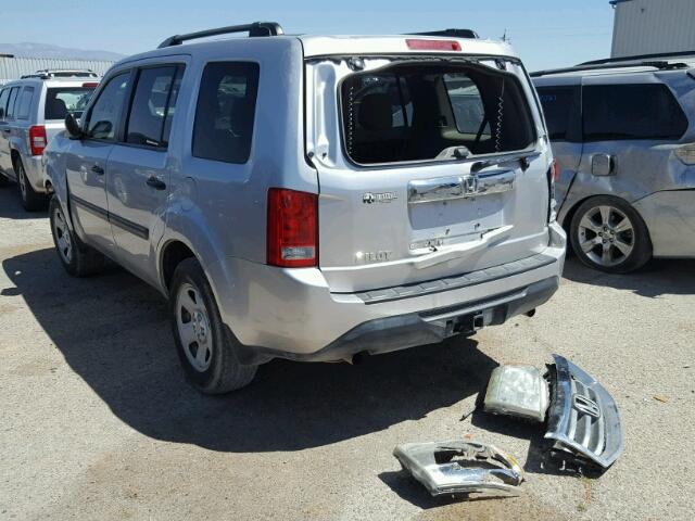 5FNYF3H25DB040767 - 2013 HONDA PILOT LX SILVER photo 3