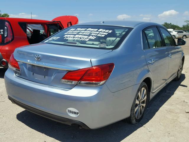 4T1BK3DB7BU385449 - 2011 TOYOTA AVALON BAS BLUE photo 4