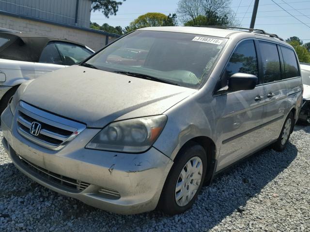 5FNRL382X6B065311 - 2006 HONDA ODYSSEY LX SILVER photo 2