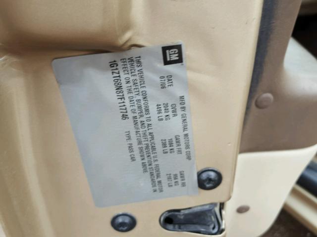 1G1ZT68N87F117746 - 2007 CHEVROLET MALIBU MAX ოქროსფერი ფოტო 10