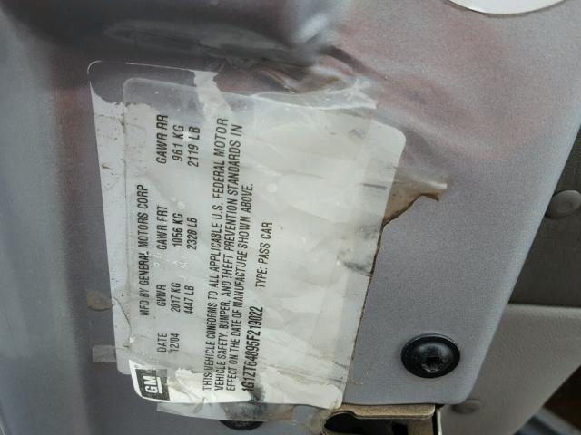 1G1ZT64895F219022 - 2005 CHEVROLET MALIBU MAX 银色 照片 10