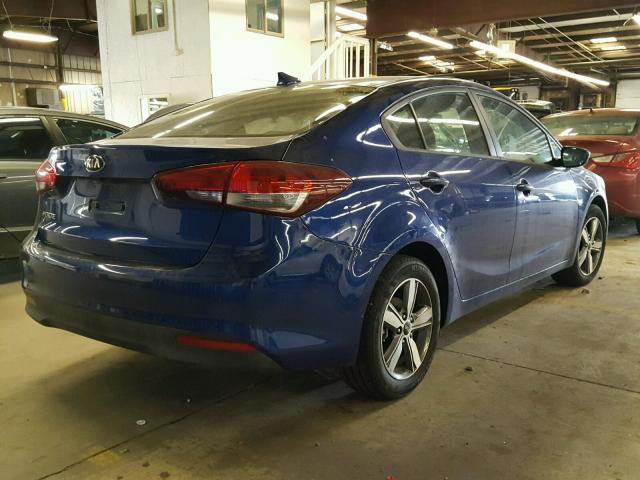 3KPFL4A78JE222329 - 2018 KIA FORTE LX BLUE photo 4