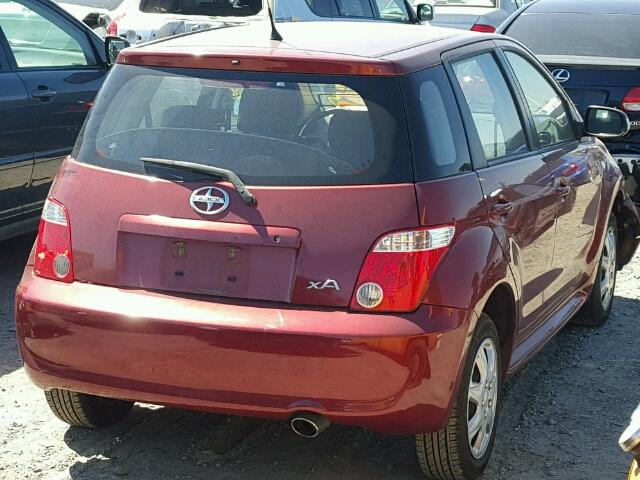 JTKKT624265005742 - 2006 TOYOTA SCION XA RED photo 4