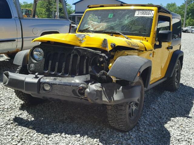 1C4AJWAG8FL639864 - 2015 JEEP WRANGLER S YELLOW photo 2