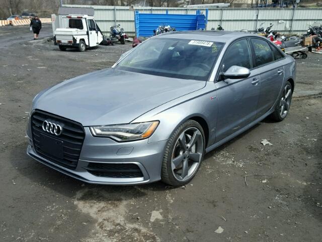 WAUHGAFC1EN157470 - 2014 AUDI A6 PRESTIG GRAY photo 2