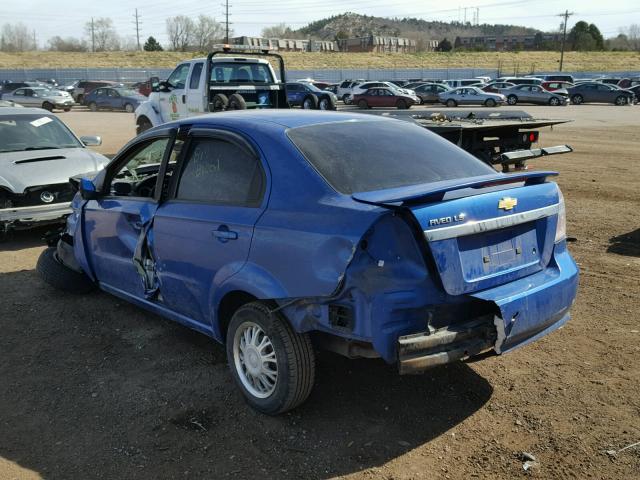 KL1TD56678B115793 - 2008 CHEVROLET AVEO BASE Կապույտ լուսանկար 3
