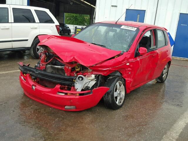 KL1TD66657B785251 - 2007 CHEVROLET AVEO BASE RED photo 2