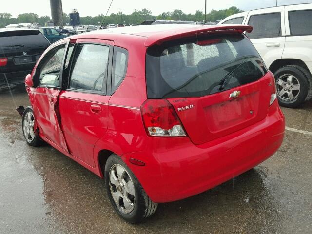 KL1TD66657B785251 - 2007 CHEVROLET AVEO BASE RED photo 3