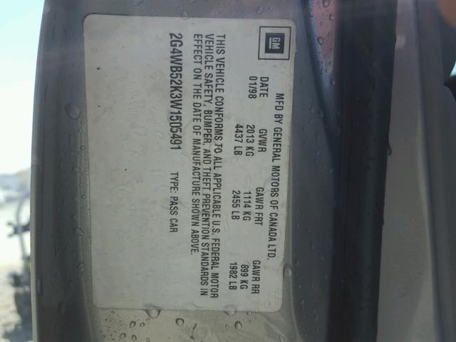 2G4WB52K3W1505491 - 1998 BUICK REGAL LS 米色 照片 10