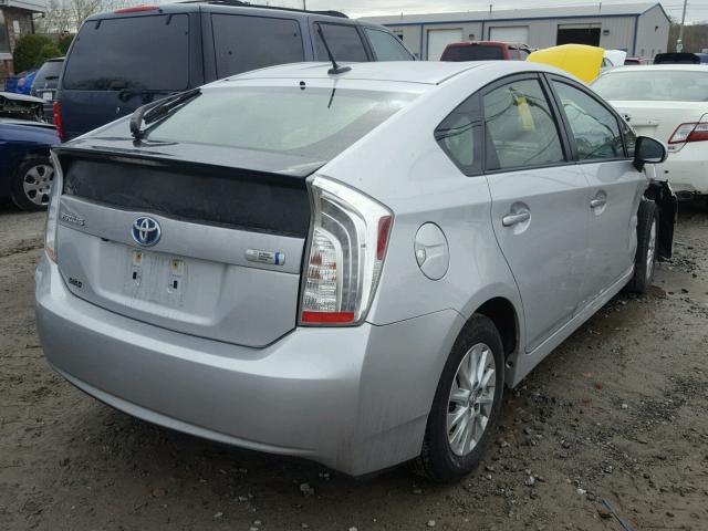 JTDKN3DP3D3043321 - 2013 TOYOTA PRIUS PLUG GRAY photo 4