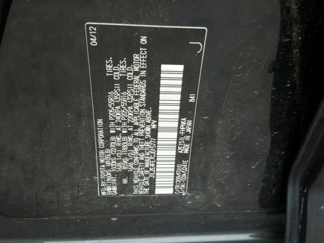 JTLZE4FE7CJ015777 - 2012 TOYOTA SCION XB შავი ფოტო 10