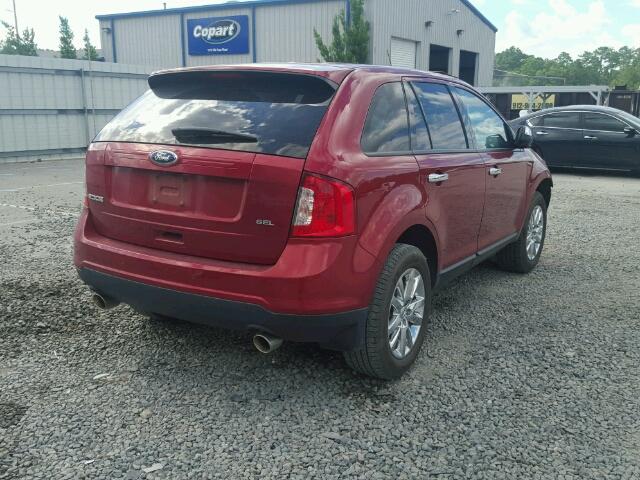 2FMDK3JC3EBB16560 - 2014 FORD EDGE SEL MAROON photo 4