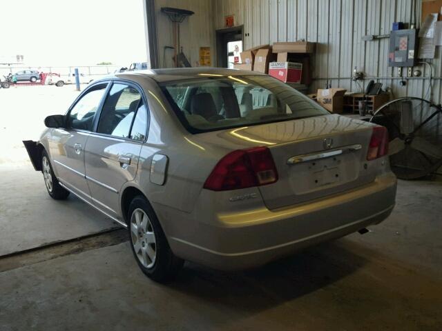 1HGES26711L065389 - 2001 HONDA CIVIC EX TAN photo 3