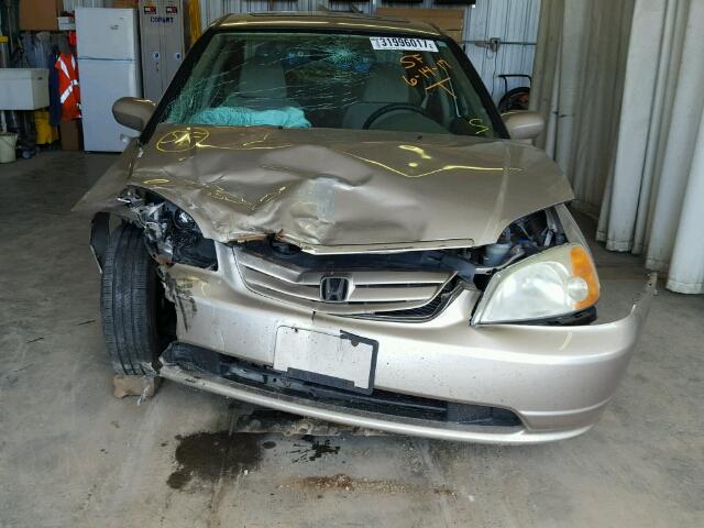 1HGES26711L065389 - 2001 HONDA CIVIC EX TAN photo 9