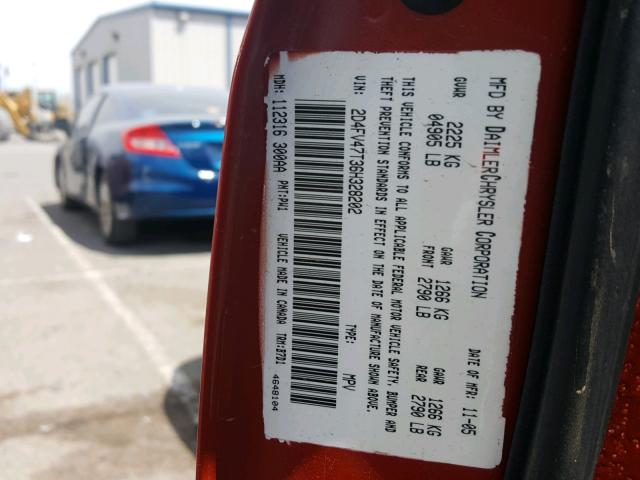 2D4FV47T36H328202 - 2006 DODGE MAGNUM SE ORANGE photo 10