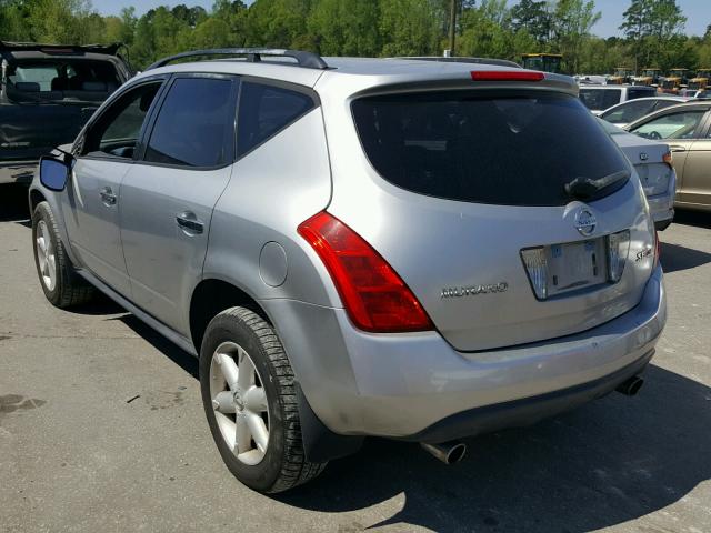 JN8AZ08W24W339613 - 2004 NISSAN MURANO SL SILVER photo 3